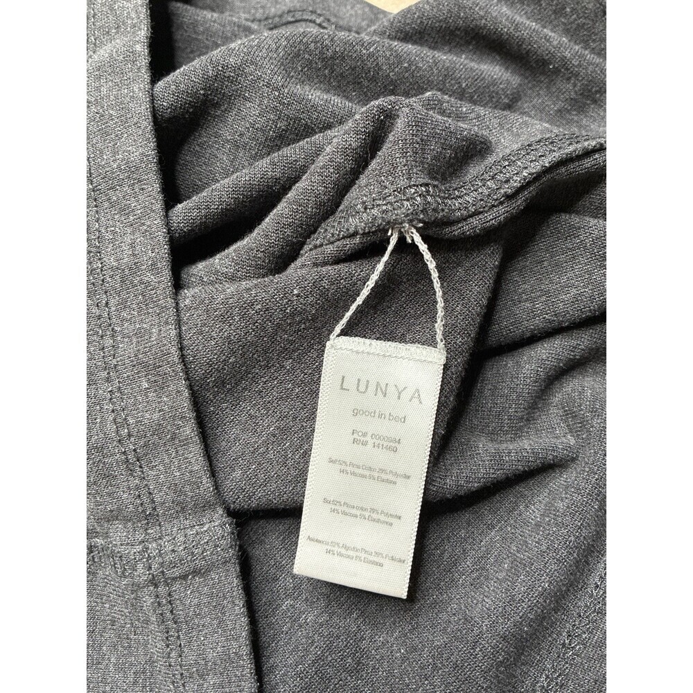 Lunya Restore Base Pima Cotton Long Sleeve Tee Gray Heather Size Small - Picture 6 of 7